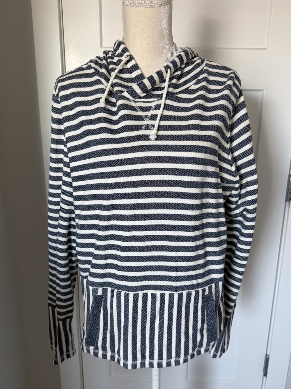 J. Crew Navy and White Striped Hoodie